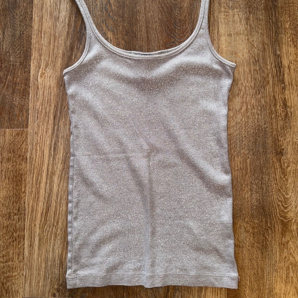 H&M Shimmering Silver Tank Top